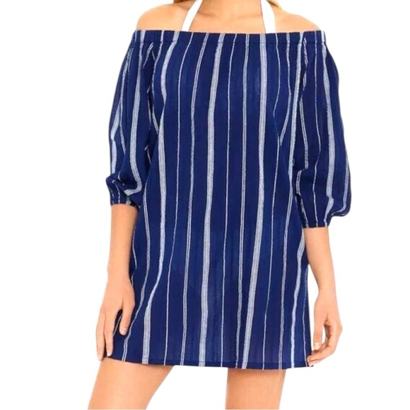 ✨Lauren Ralph Lauren Striped Off-the-Shoulder Dress Cover-Up XL✨ - Picture 2 of 5